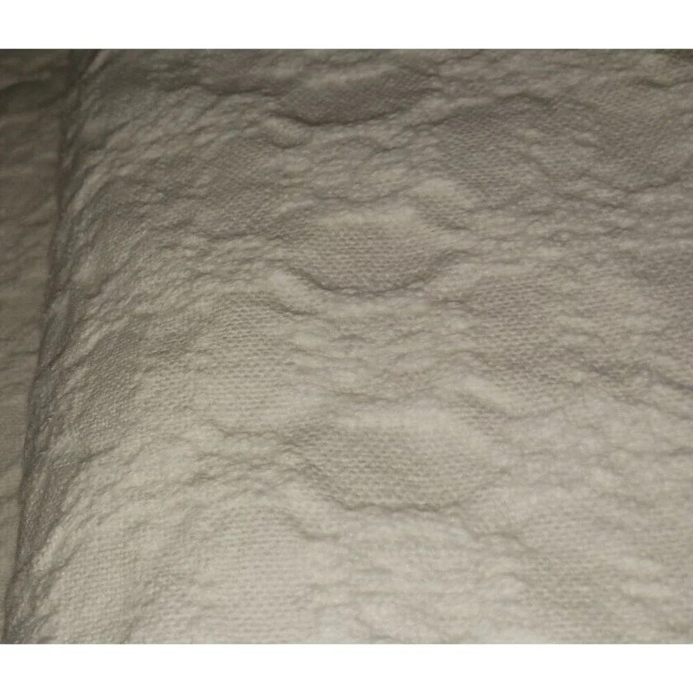 Cabin Crafts Bedspreads Needle-tuft White Matelasse & Fringe Queen size